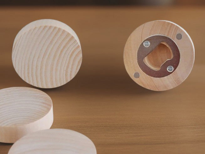 Personalized Magnetic Wooden Bottle Opener with Magnets