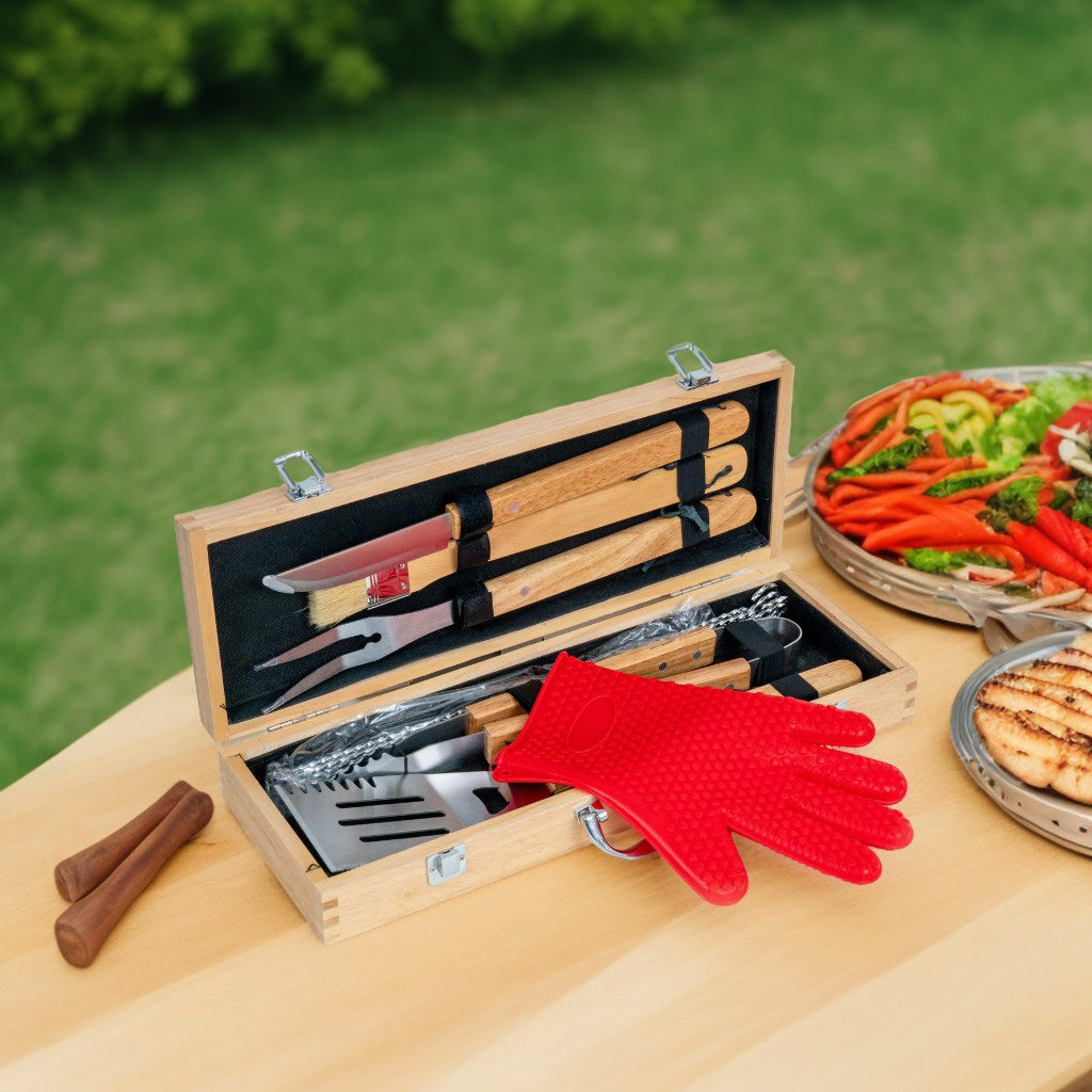 Personalized Laser Engraved 11-Piece BBQ Grill Set