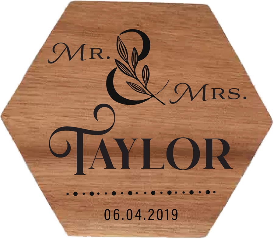 Personalized Acacia Wood Hexagon Coaster