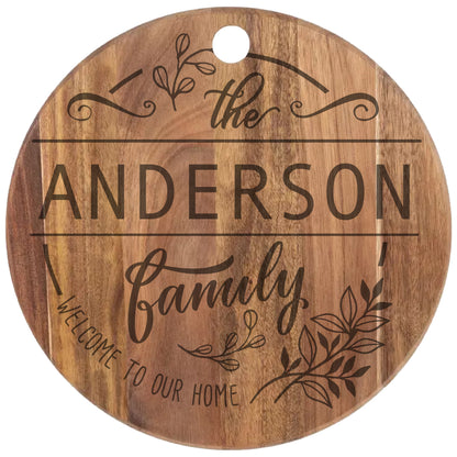 Personalized Round Acacia Charcuterie / Cutting Board