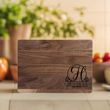 Personalized Laser Engraved Walnut Cutting Board