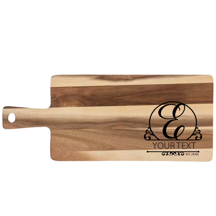 Personalized Acacia Cutting Board w/ Handle