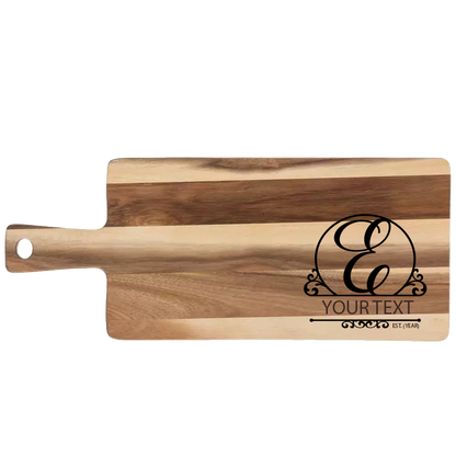 Personalized Acacia Cutting Board w/ Handle