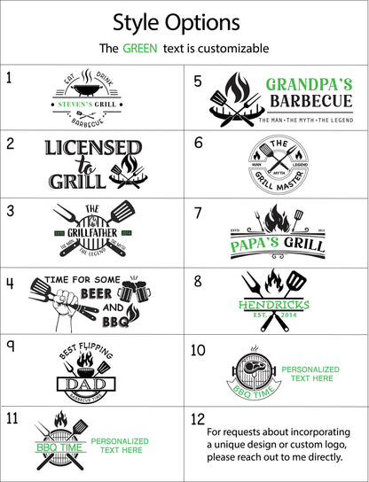 Personalized Laser Engraved 11-Piece BBQ Grill Set